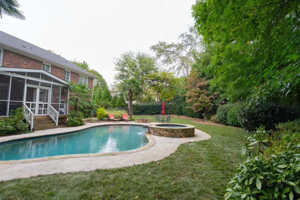 Fescue sod installation and travertine repair Weddington NC